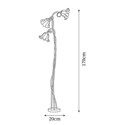 Calla Lily Flower Floor Lamp - Elegant Green Matte Finish with Delicate White Flowers