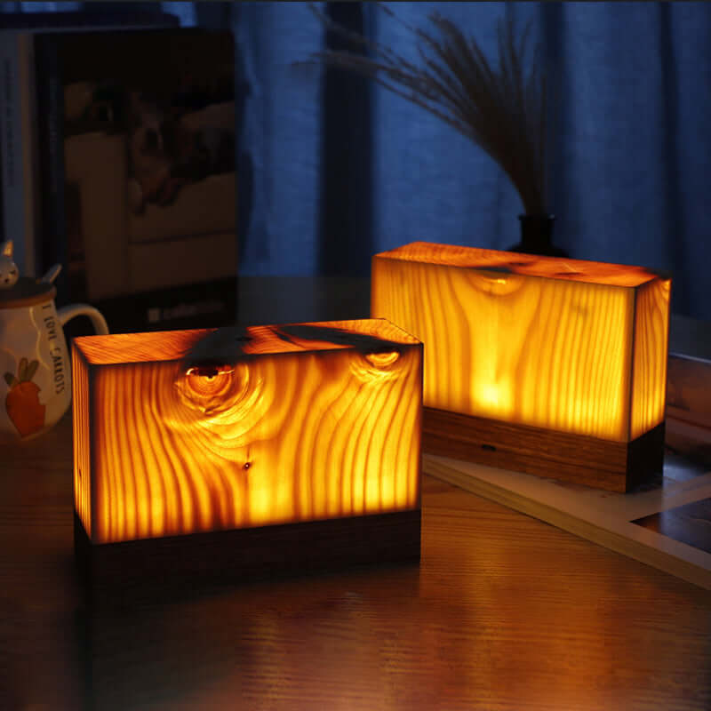 GloedHout Touch Control LED Table Lamp - Rechargeable Battery Powered Lamp for Bedroom, Office - Wooden & Metal Design