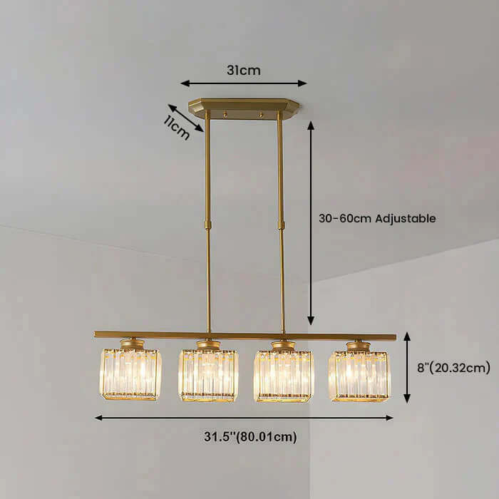 Nordic Multi-Head Designer Long Glass Island Lamp - Modern Chandelier Lighting