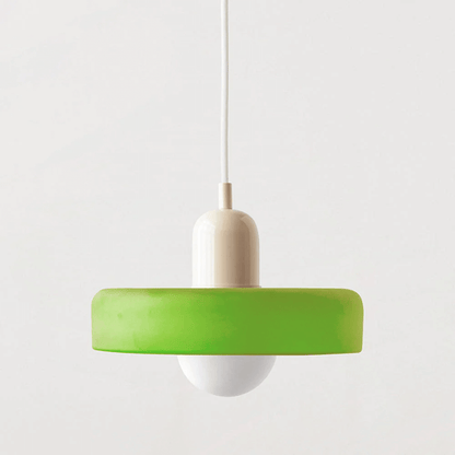 Bauhaus Style Stained Glass Pendant Light - 18/22/25/35CM - G9 - White/Orange/Green