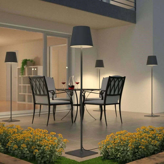 Rechargeable LED Floor Lamp - Modern Adjustable Aluminum & Acrylic Lamp - White/Black