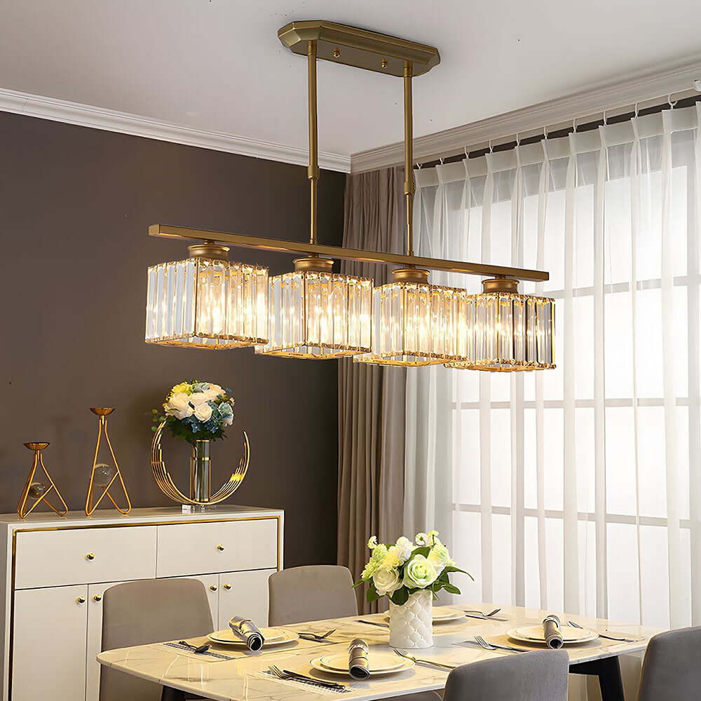 Nordic Multi-Head Designer Long Glass Island Lamp - Modern Chandelier Lighting
