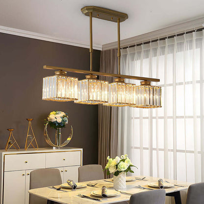 Nordic Multi-Head Designer Long Glass Island Lamp - Modern Chandelier Lighting