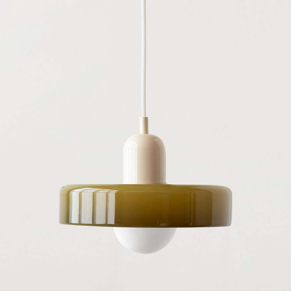 Bauhaus Style Stained Glass Pendant Light - 18/22/25/35CM - G9 - White/Orange/Green