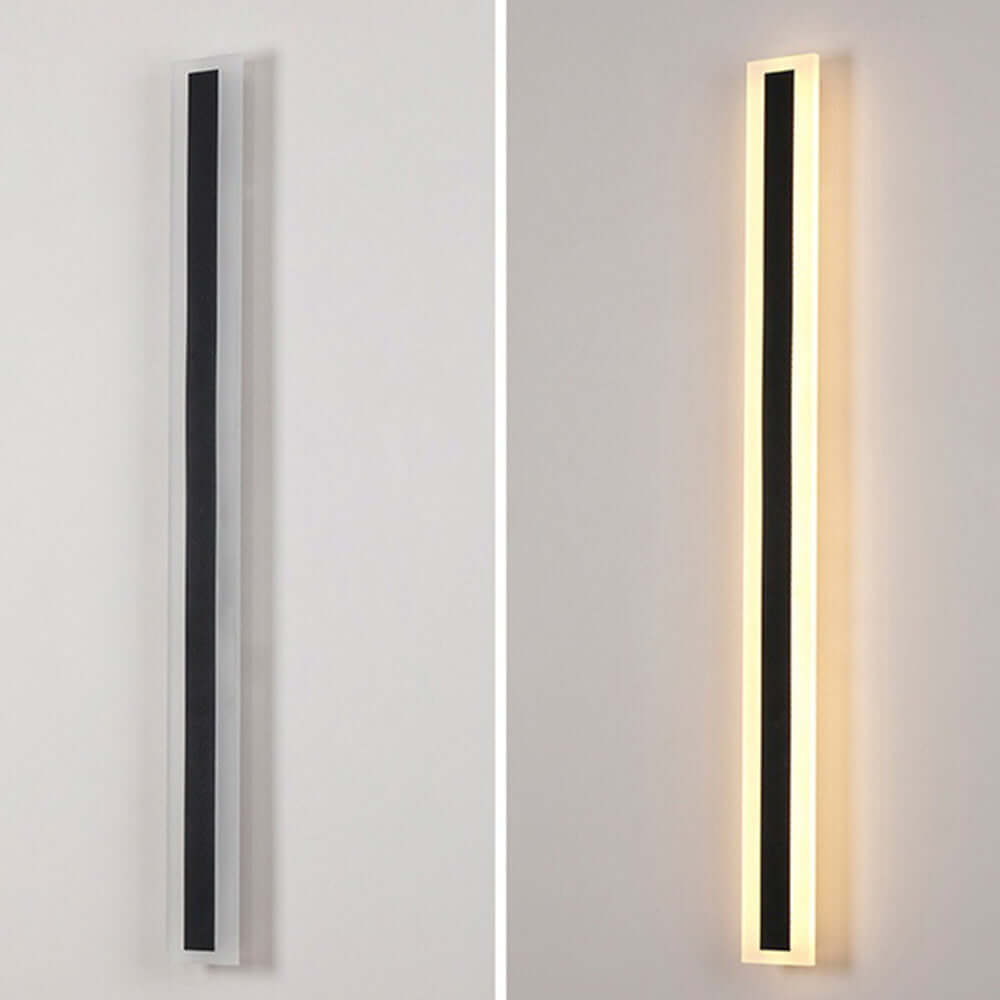 IP65 Modern Minimalist LED Outdoor Wall Light, Black Acrylic, Weatherproof