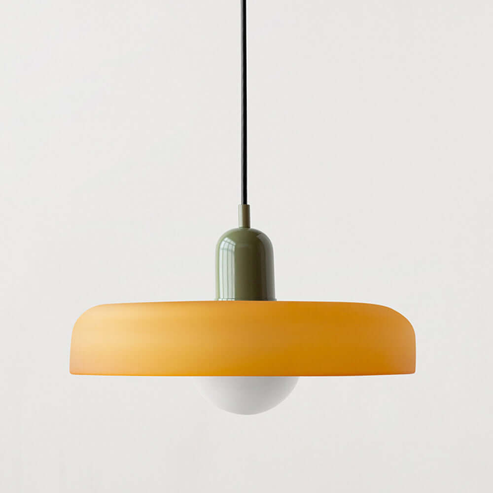 Bauhaus Style Stained Glass Pendant Light - 18/22/25/35CM - G9 - White/Orange/Green