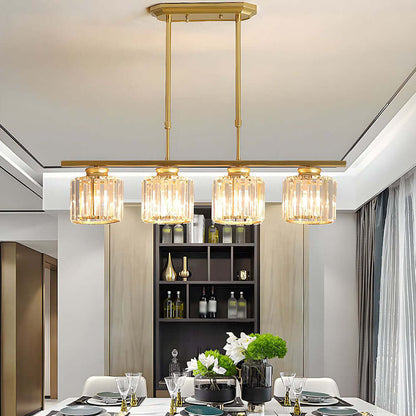 Nordic Multi-Head Designer Long Glass Island Lamp - Modern Chandelier Lighting