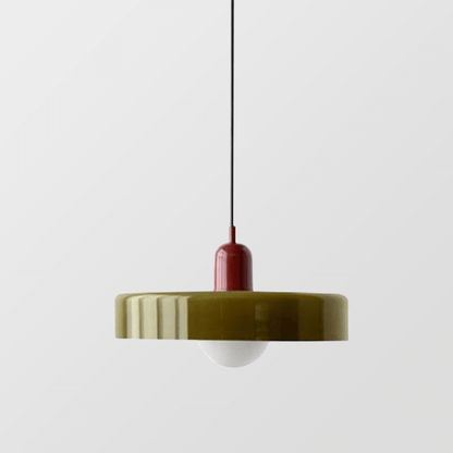Bauhaus Style Stained Glass Pendant Light - 18/22/25/35CM - G9 - White/Orange/Green