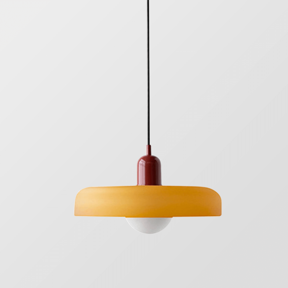Bauhaus Style Stained Glass Pendant Light - 18/22/25/35CM - G9 - White/Orange/Green