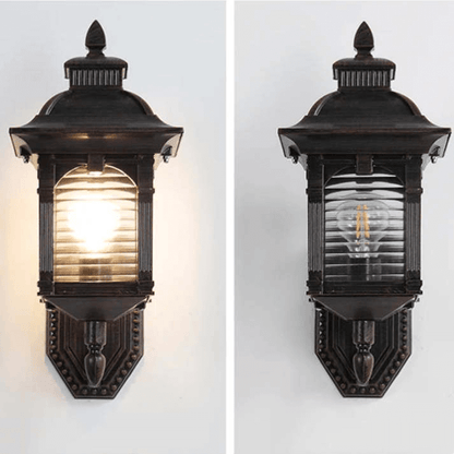 Antique Glass Outdoor Wall Lamp - Vintage Charm for Courtyards