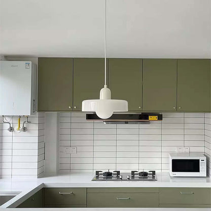 Bauhaus Style Stained Glass Pendant Light - 18/22/25/35CM - G9 - White/Orange/Green