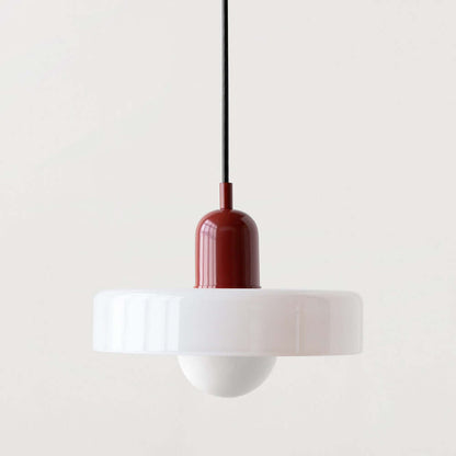 Bauhaus Style Stained Glass Pendant Light - 18/22/25/35CM - G9 - White/Orange/Green