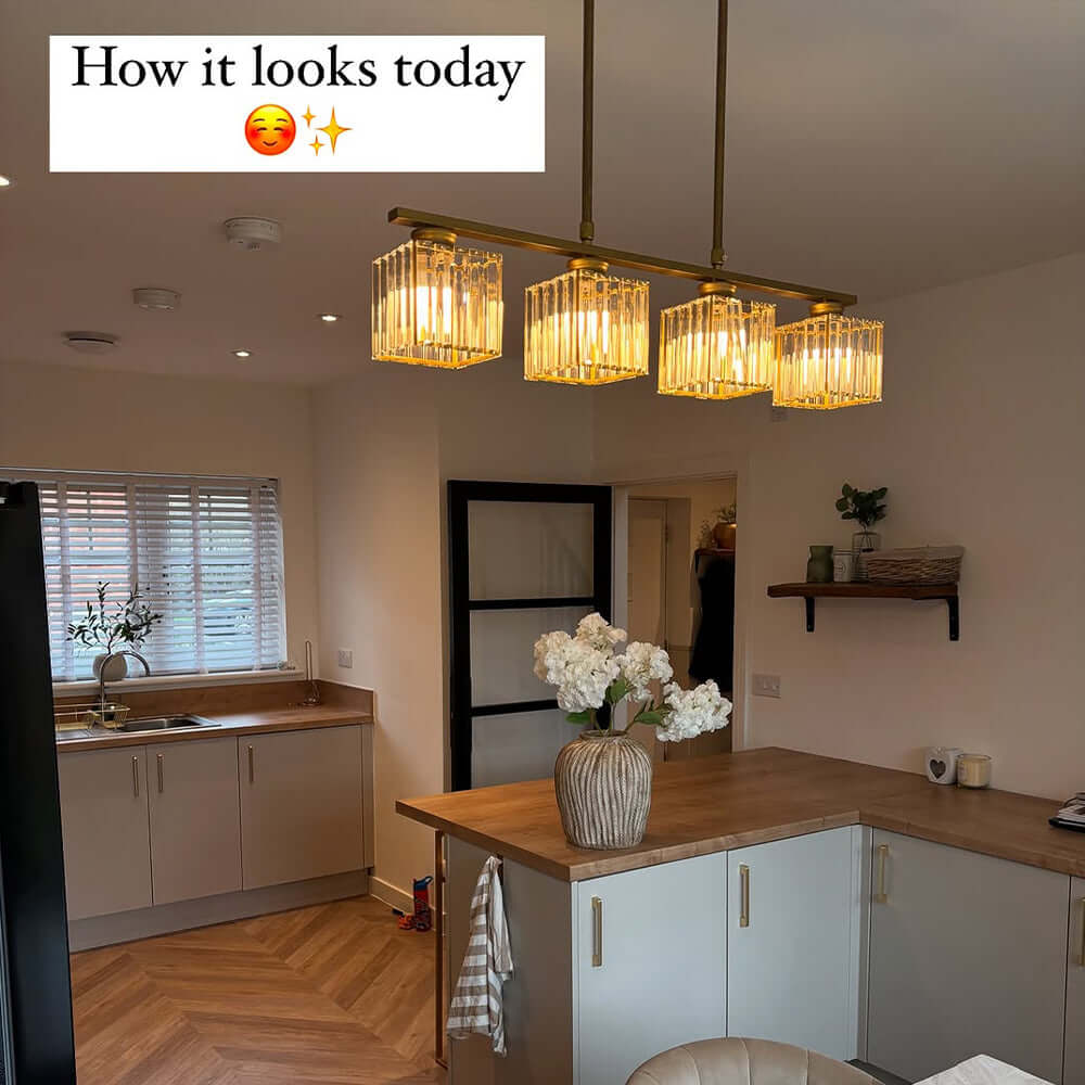 Nordic Multi-Head Designer Long Glass Island Lamp - Modern Chandelier Lighting