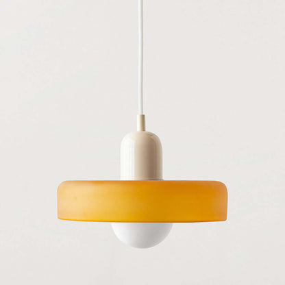 Bauhaus Style Stained Glass Pendant Light - 18/22/25/35CM - G9 - White/Orange/Green