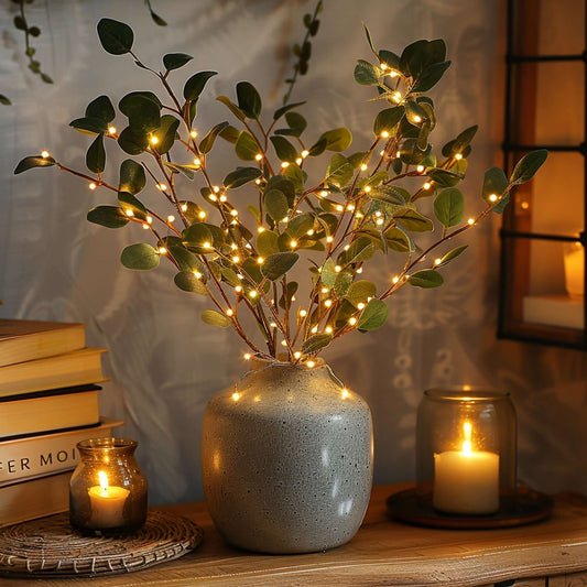Luminous LED Olive Branch - 28" Battery Operated Fairy Light Branch Decor