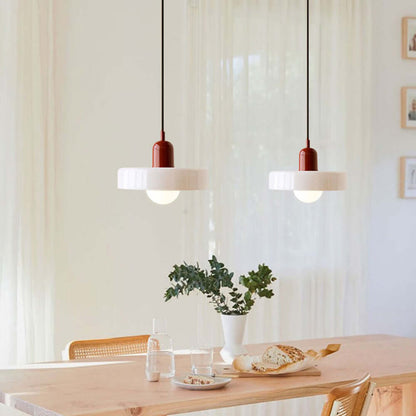Bauhaus Style Stained Glass Pendant Light - 18/22/25/35CM - G9 - White/Orange/Green