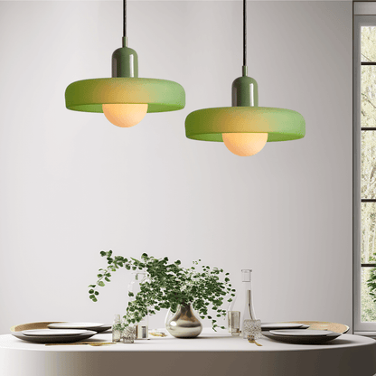 Bauhaus Style Stained Glass Pendant Light