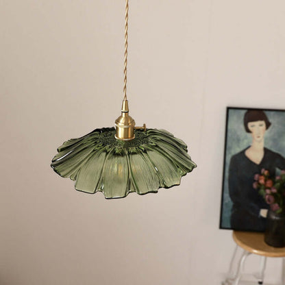 Retro Flower Glass Pendant Light for Dining Room