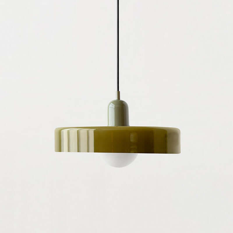 Bauhaus Style Stained Glass Pendant Light - 18/22/25/35CM - G9 - White/Orange/Green