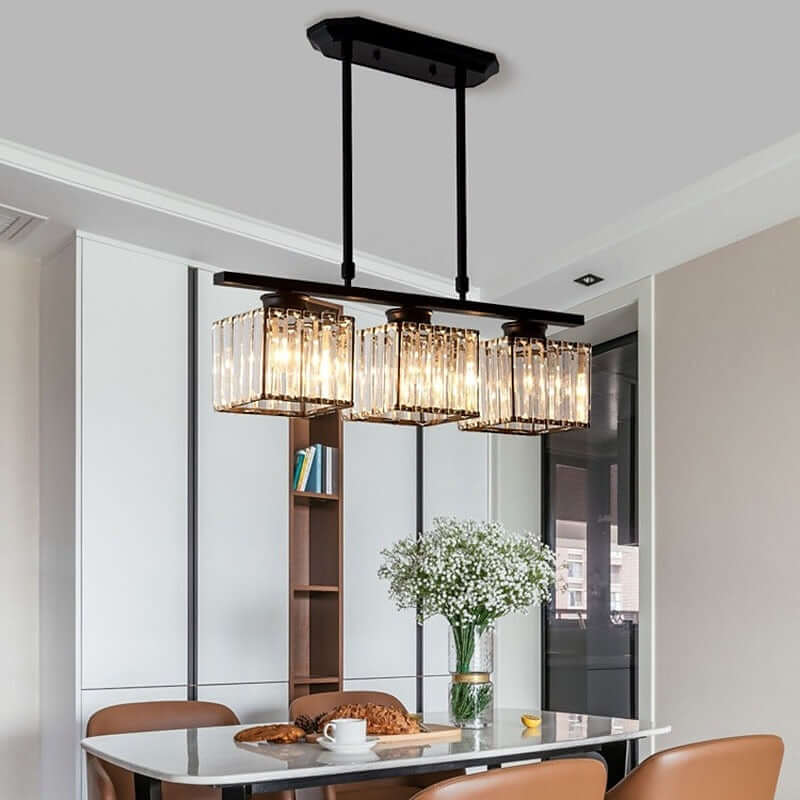 Nordic Multi-Head Designer Long Glass Island Lamp - Modern Chandelier Lighting