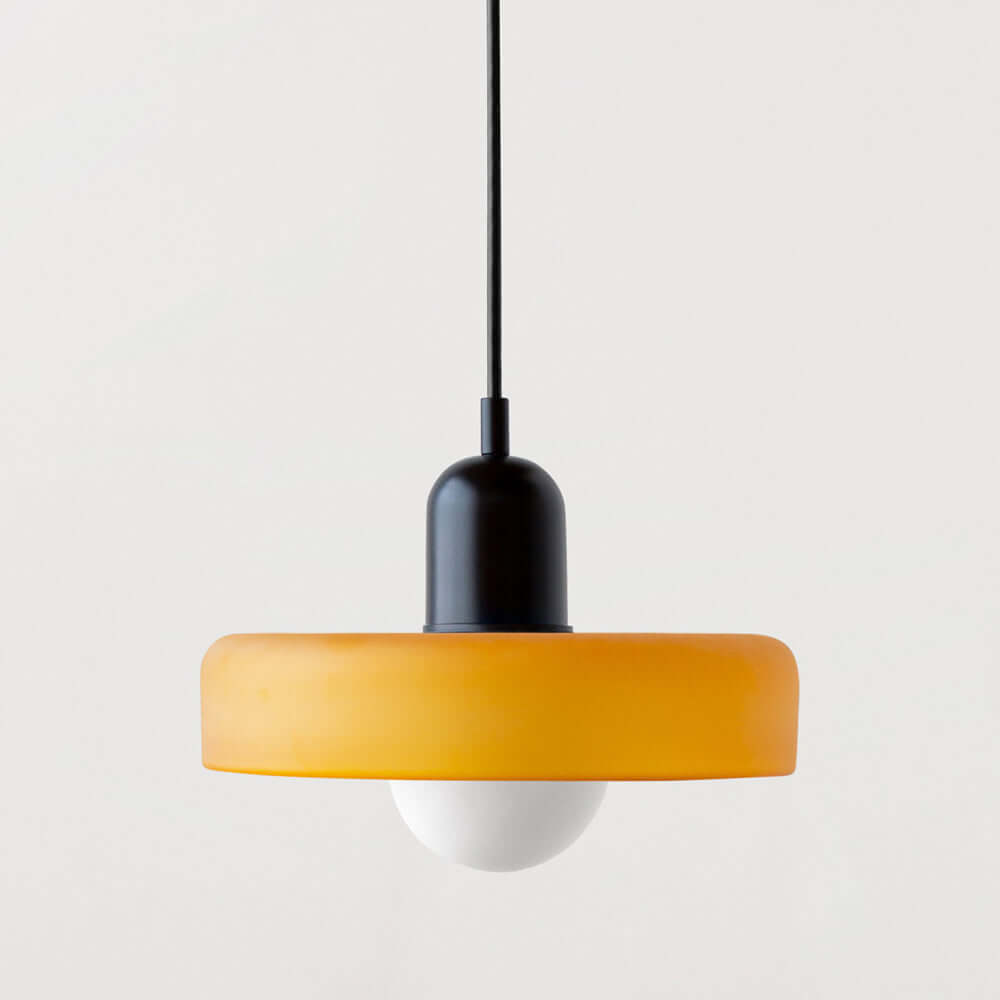 Bauhaus Style Stained Glass Pendant Light - 18/22/25/35CM - G9 - White/Orange/Green