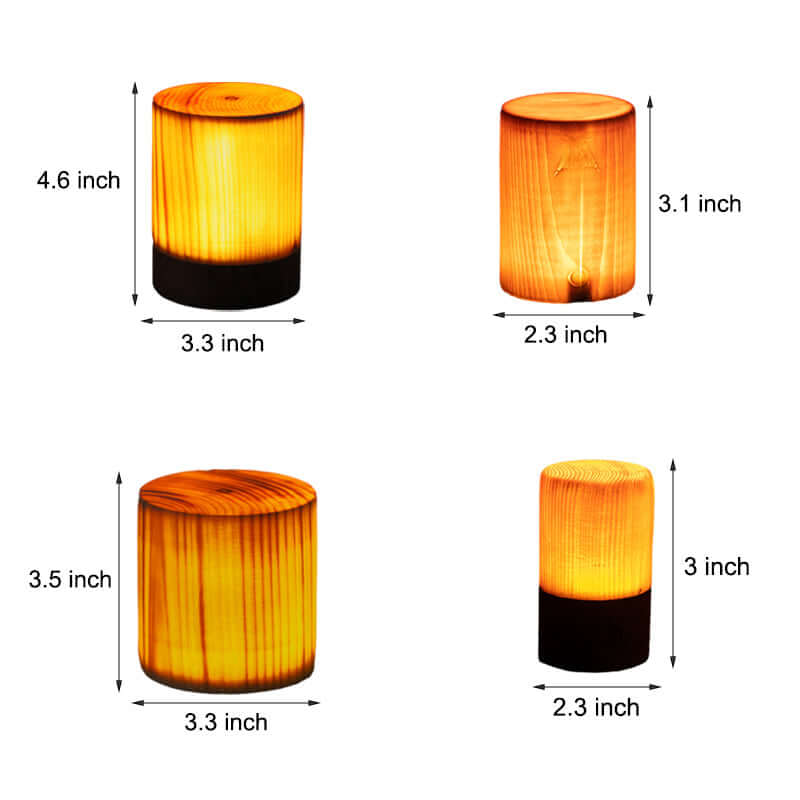 GloedHout Touch Control LED Table Lamp - Rechargeable Battery Powered Lamp for Bedroom, Office - Wooden & Metal Design