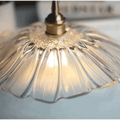 Retro Flower Glass Pendant Light for Dining Room