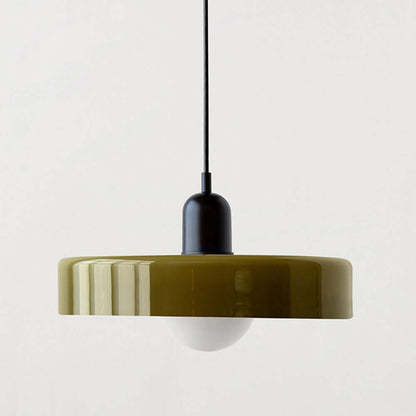 Bauhaus Style Stained Glass Pendant Light - 18/22/25/35CM - G9 - White/Orange/Green