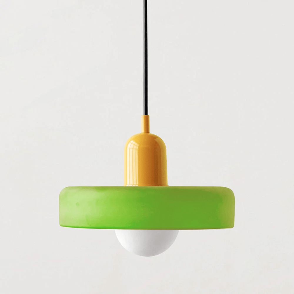 Bauhaus Style Stained Glass Pendant Light - 18/22/25/35CM - G9 - White/Orange/Green