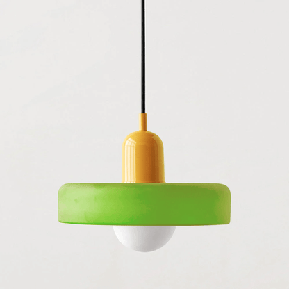 Bauhaus Style Stained Glass Pendant Light - 18/22/25/35CM - G9 - White/Orange/Green