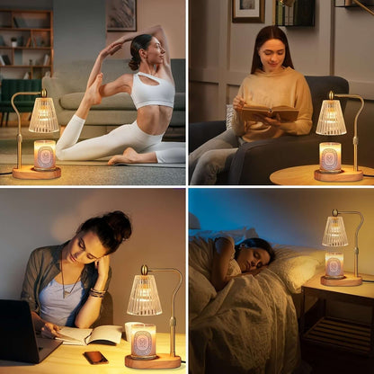 Cozy Dimmable Candle Warmer Lamp with Adjustable Height & Timer