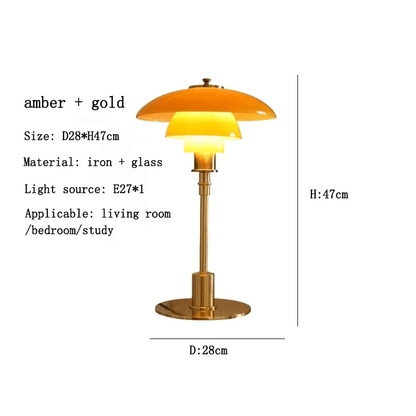 Modern Danish Designer Table Lamp with LED Light - Dimmable - 11" x 18.5"