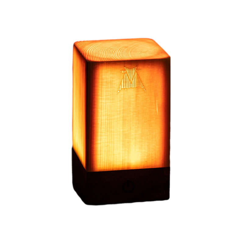 GloedHout Touch Control LED Table Lamp - Rechargeable Battery Powered Lamp for Bedroom, Office - Wooden & Metal Design