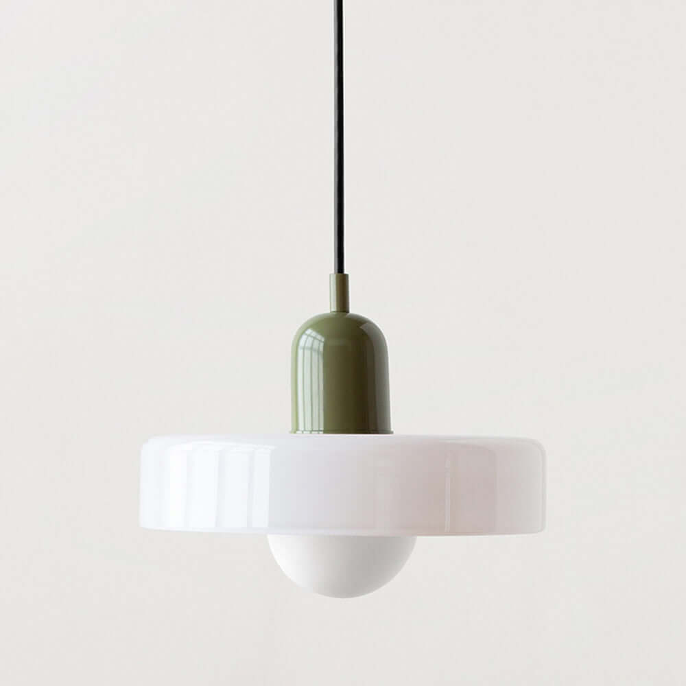 Bauhaus Style Stained Glass Pendant Light - 18/22/25/35CM - G9 - White/Orange/Green