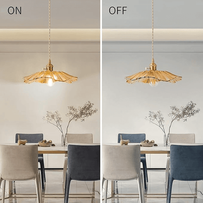 Retro Flower Glass Pendant Light for Dining Room, Vintage Hanging Lamp