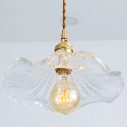 Hibiscus Flower Glass LED Pendant Light - Elegant Hanging Lamp