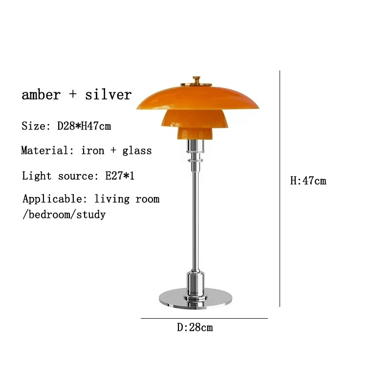 Modern Danish Designer Table Lamp with LED Light - Dimmable - 11" x 18.5"