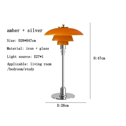 Modern Danish Designer Table Lamp with LED Light - Dimmable - 11" x 18.5"