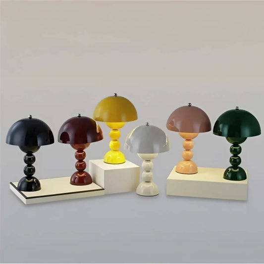 Vintage Mid-Century Modern Mushroom Lamp - Retro Acrylic Dome Light for Table & Desk