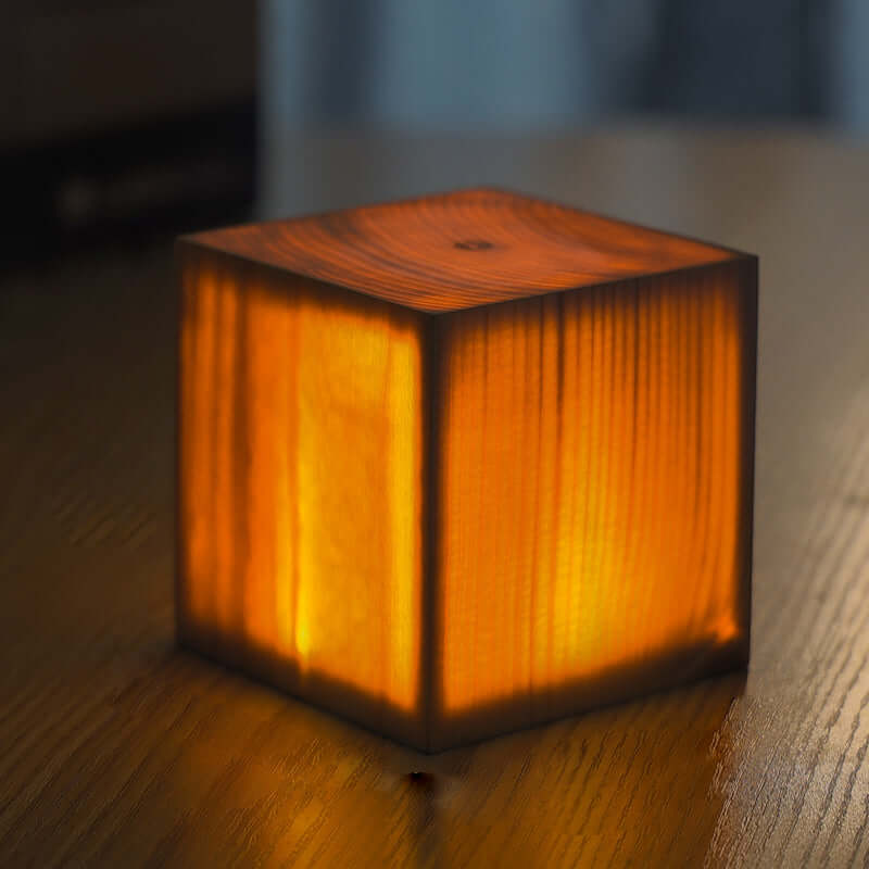 GloedHout Touch Control LED Table Lamp - Rechargeable Battery Powered Lamp for Bedroom, Office - Wooden & Metal Design