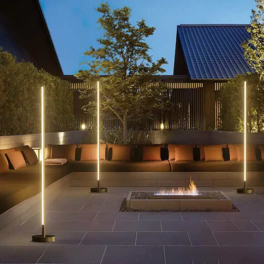 Modern Outdoor Solar Floor Lamp - 52.4" Tall LED Solar Powered Lamp for Patio, Garden, or Outdoor Living Area