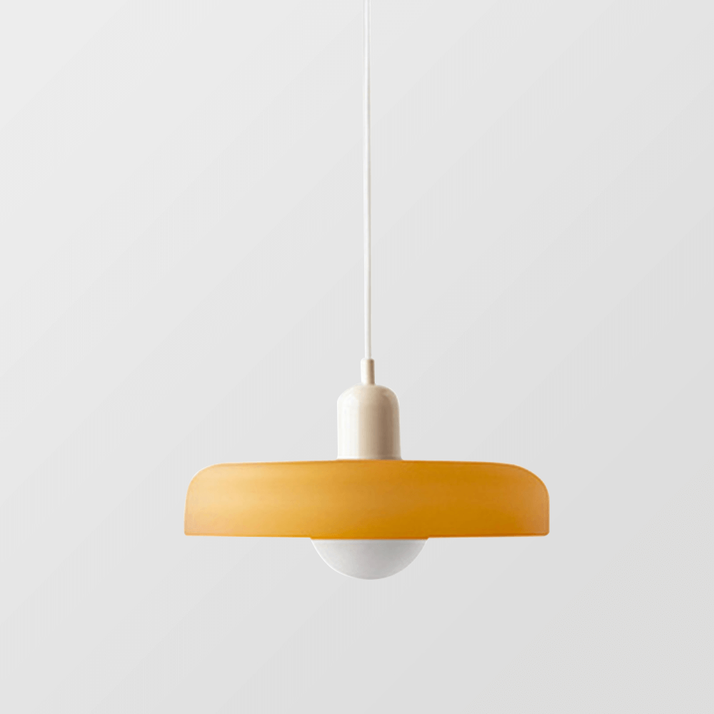 Bauhaus Style Stained Glass Pendant Light - 18/22/25/35CM - G9 - White/Orange/Green