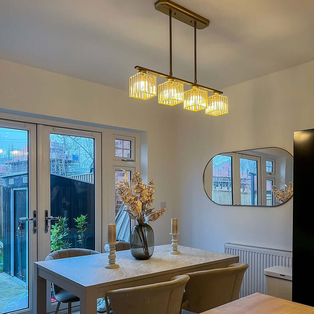 Nordic Multi-Head Designer Long Glass Island Lamp - Modern Chandelier Lighting