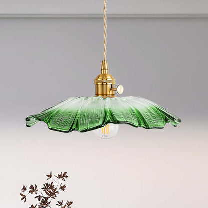 Retro Flower Glass Pendant Light for Dining Room, Vintage Hanging Lamp