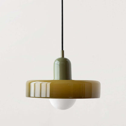 Bauhaus Style Stained Glass Pendant Light - 18/22/25/35CM - G9 - White/Orange/Green