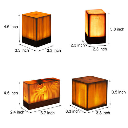 GloedHout Touch Control LED Table Lamp - Rechargeable Battery Powered Lamp for Bedroom, Office - Wooden & Metal Design