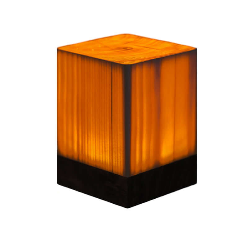 GloedHout Touch Control LED Table Lamp - Rechargeable Battery Powered Lamp for Bedroom, Office - Wooden & Metal Design