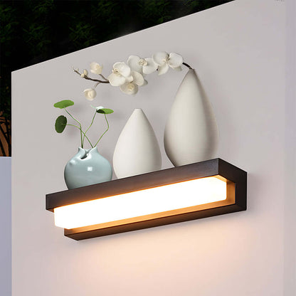 Solar LED Outdoor Wall Light, Black, Modern Waterproof Wall Sconce, 17/32CM