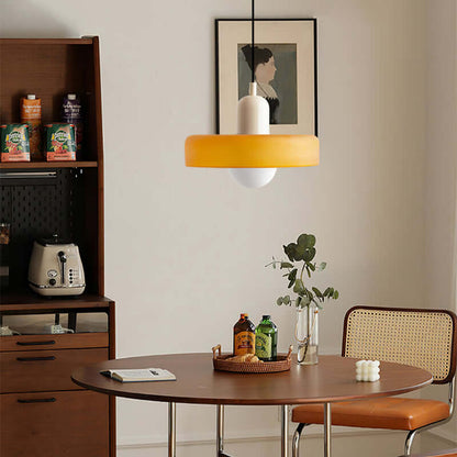 Bauhaus Style Stained Glass Pendant Light - 18/22/25/35CM - G9 - White/Orange/Green