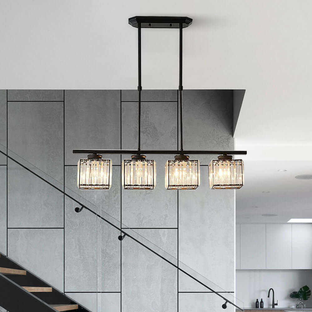 Nordic Multi-Head Designer Long Glass Island Lamp - Modern Chandelier Lighting
